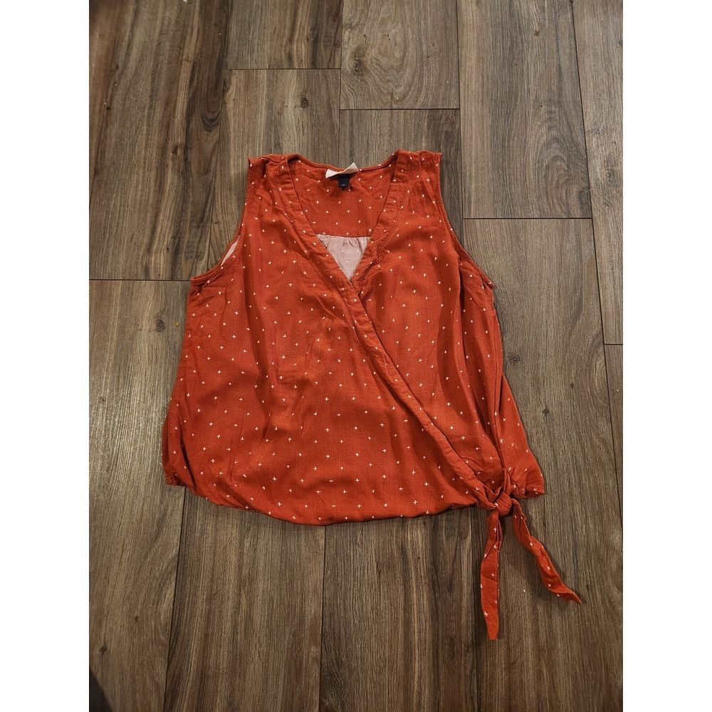 Universal Thread Co. Burnt Orange & White Polka Dot Sleeveless Top‎